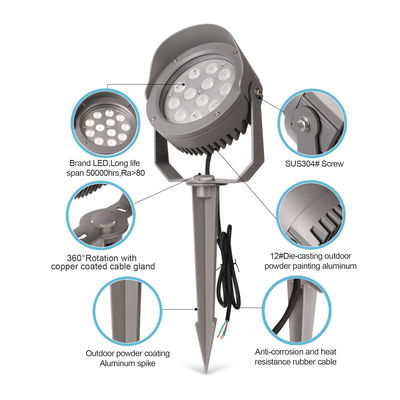 DMX512 Colorata luce per alberi all'aperto 12W 24W 36W IP65 Rgb Spike Light