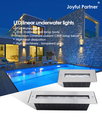 Illuminazione subacquea IP68 RGB a colori in acciaio inossidabile 316L 6*2W DC24V DMX 512 controllabile per cascate d'acqua