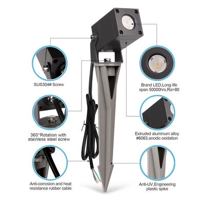 Lampada per prato esterno in alluminio IP65 con certificazione CE