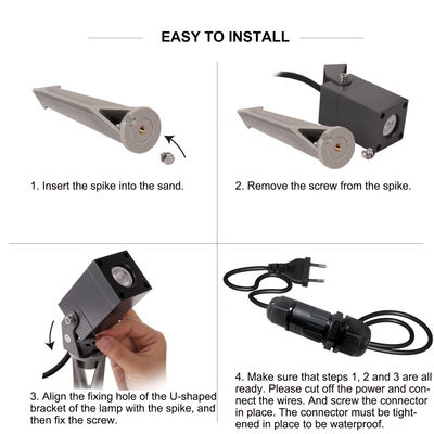 Lampada per prato esterno in alluminio IP65 con certificazione CE