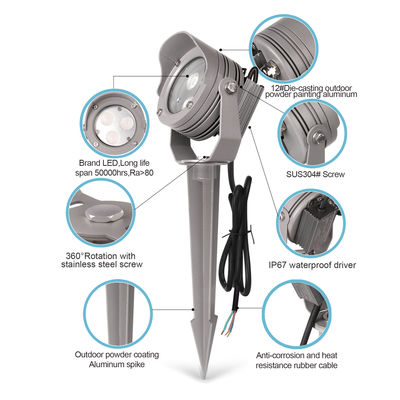 IP65 12V DC Dimming Decorative LED Spotlight Lampada da paesaggio esterna in alluminio
