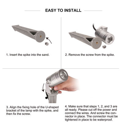 IP65 LED in alluminio resistente all'acqua Luce da giardino Spot luce calda bianca all'aperto Spike illuminazione