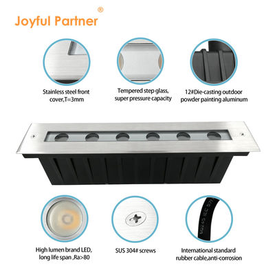 Luce sotterranea LED bianca calda SUS 316 6W 12W Giardino di illuminazione lineare in reticolazione