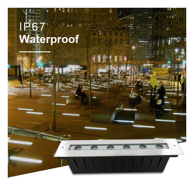 Luce sotterranea LED bianca calda SUS 316 6W 12W Giardino di illuminazione lineare in reticolazione