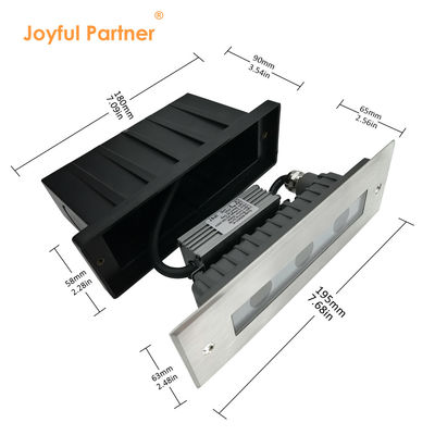 Luce sotterranea impermeabile sepolta DC24V 3X1W LED monocolore CREE/OSRAM LED
