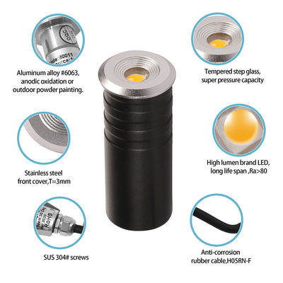 Mini IP67 1W CREE XPE LED Unico colore luce interna esterna lampada sepolta luce di gradino
