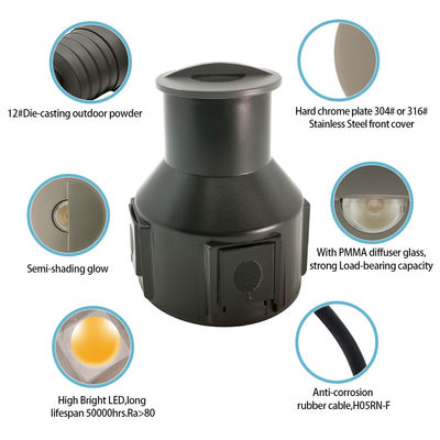 IP67 Illuminazione esterna a pavimento a bassa tensione a terra leggera a vetro ghiacciato