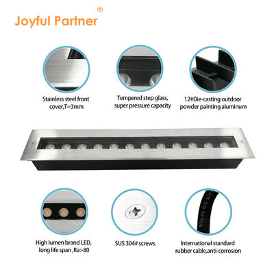 500 mm di lunghezza di LED con luce lineare in incasso 12W IP67 impermeabile personalizzato