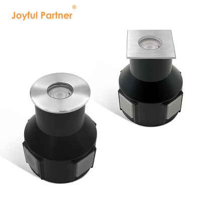Luce sotterranea IP67 a bassa tensione 1W 3W 3000K DC24v Forma rotonda quadrata con copertura anteriore in acciaio inossidabile