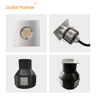 Luce sotterranea IP67 a bassa tensione 1W 3W 3000K DC24v Forma rotonda quadrata con copertura anteriore in acciaio inossidabile