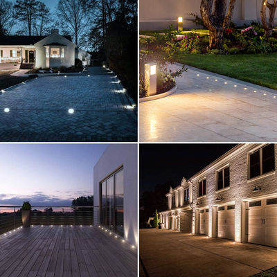 Luce sotterranea IP67 a bassa tensione 1W 3W 3000K DC24v Forma rotonda quadrata con copertura anteriore in acciaio inossidabile