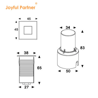 Lampade sotterranee a LED Acciaio inossidabile 1W 2W AC/DC 2700K-6000K DIA38MM Con vetro ghiacciato