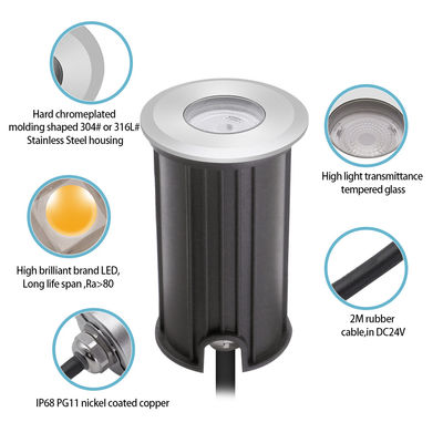 Luci subacquee impermeabili DC12V 24V 316 in acciaio inossidabile riempite di resina 3W RGB3in1