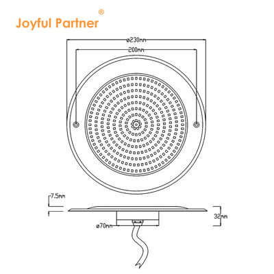 Lampada di piscina a LED impermeabile PAR56 316SS alloggiamento ultra sottile 7,5 mm Resina riempita di parete montata 230MM 18W 25W DC AC12V