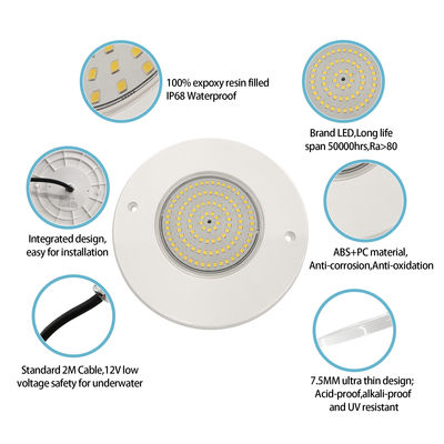 Faretto LED subacqueo per piscina PAR56 AC12V Ultra Sottile H=7.5mm 10W 18W 25W 35W Telecomando RF