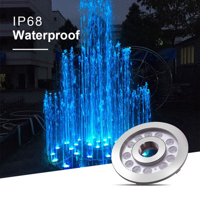 Luce LED a anello di fontana IP68 24W in acciaio inossidabile Luce subacquea