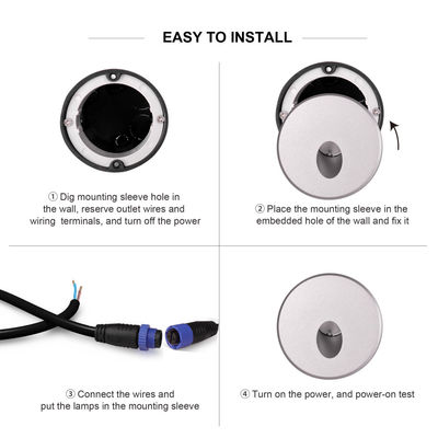 Mini-LED a parete inclinata lampada a scalinata regolabile lampadine AC12V a fusione in alluminio Cree LED 2700k 3000k 4000k 5000k