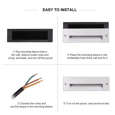 IP65 3W 5W LED Recessed Wall Light Step Linear Lighting per angolo di scala