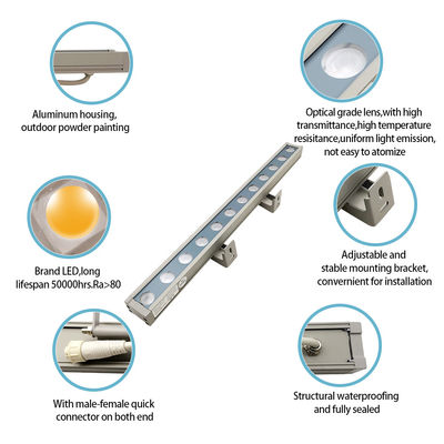 Colore in alluminio 18W LED Lampade di lavastoviglie per pareti all'aperto Lampade lineari impermeabili