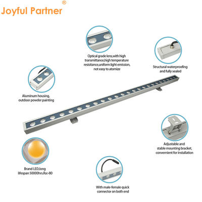 24W Rgbw LED Wall Washer Light Lineare 2700k - 6500k Impermeabile per edifici