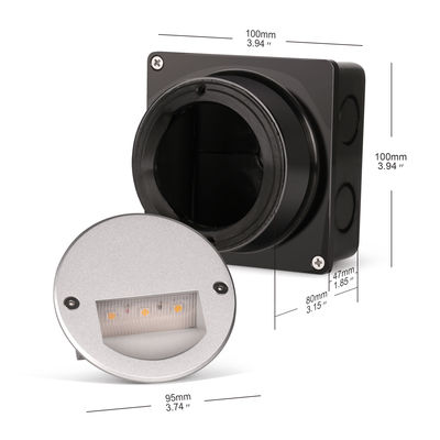 Aluminico per esterni LED Step Light IP65 Round Cover Square Sleeve Wall Stairway