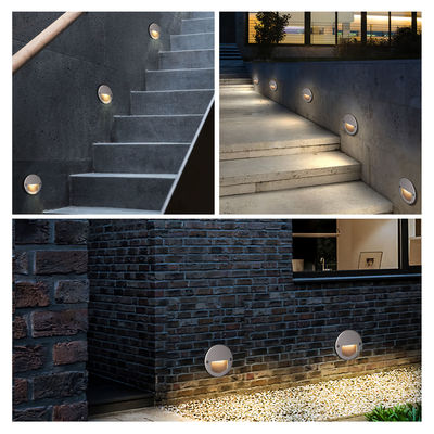 Aluminico per esterni LED Step Light IP65 Round Cover Square Sleeve Wall Stairway