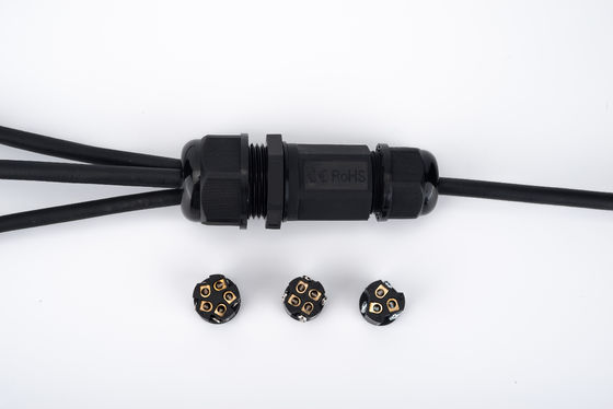 IP68 connettore rapido impermeabile 1 in 2 fuori colore nero per casella di giunzione del cavo sotterraneo