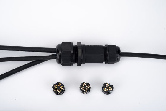 IP68 connettore rapido impermeabile 1 in 2 fuori colore nero per casella di giunzione del cavo sotterraneo