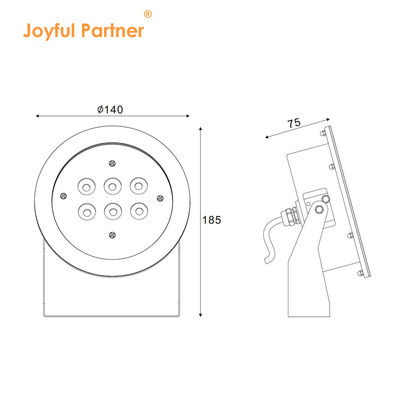 Proiettore a LED subacqueo in acciaio inossidabile 316L 24W RGBW IP68 con vetro temperato