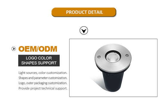 Lampada interrata a LED IP67 1W 3W DIA67MM DC24V Incasso a pavimento Resistente all'acqua per giardino esterno