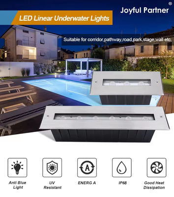 SS316L Luce subacquea Luce di piscina lineare Luce LED bianca calda Luce sottoterra