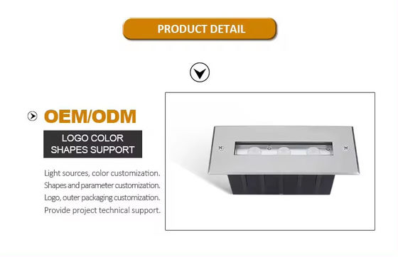 SS316L Luce subacquea Luce di piscina lineare Luce LED bianca calda Luce sottoterra