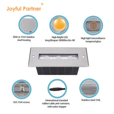 SS316L Luce subacquea Luce di piscina lineare Luce LED bianca calda Luce sottoterra