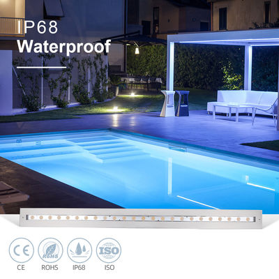 Lampada di piscina lineare subacquea IP68 48W RGB in acciaio inossidabile 316