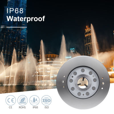 Lampada di fontana subacquea IP68 9W RGB acciaio inossidabile 316 per fontana musicale