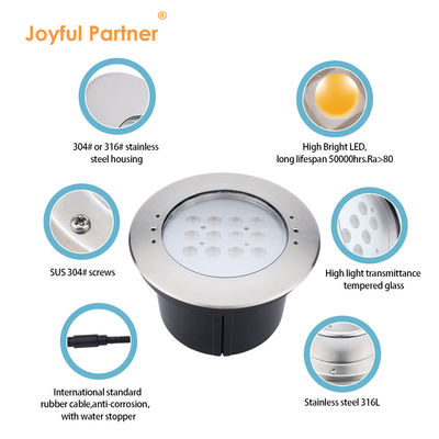 Fabbrica Diretta IP68 Acciaio inossidabile impermeabile 316L Lampade per piscina sommergibile 12W LED Incrustato