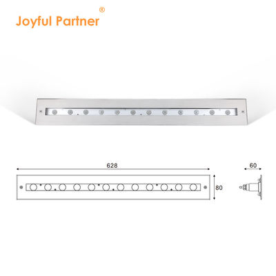 Forma rettangolare di luce lineare subacquea con fascio asimmetrico materiale IP68 SS316L
