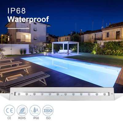 Alta qualità rettangolo luminoso fascio asimmetrico IP68 SS316L luce subacquea lineare lavastoviglie LED piscina luce