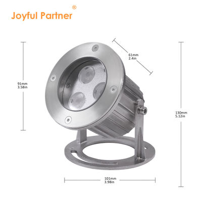 IP68 Acciaio inossidabile impermeabile 316 3x2W luci a LED per stagno con base di montaggio