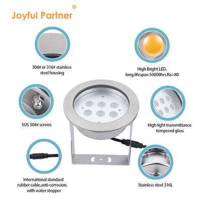 Luce riflettore a LED subacquea in acciaio inossidabile 316L 24W RGBW 4in1 IP68 impermeabile DC 24v Alta luminosità