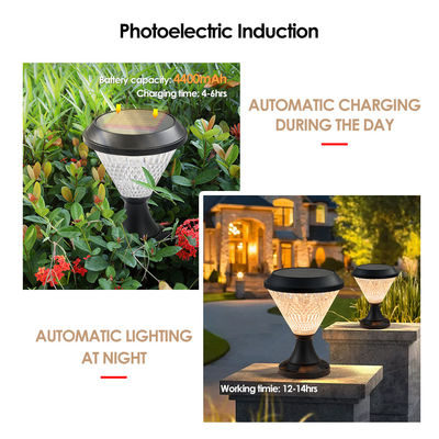 Lampade a bolletto solare Materiale ABS Pannelli a slitta policristallini Epistar SMD DIA245mm IP65 APP Controllato impermeabile