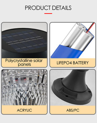 Luce da giardino solare per esterni Materiale ABS Epistar SMD DIA 245mm IP65 APP Controllato stile europeo