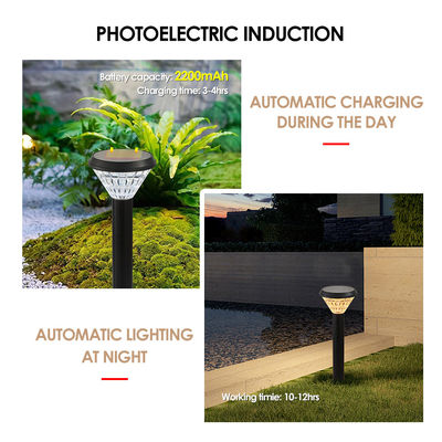Luci per giardino solare per esterni fino a 12 ore di durata Lenti di plastica Materiale in alluminio ABS Controllo della luce con Epistar SMD
