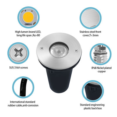 Lampada LED RGB subacquea da esterno a bassa tensione RGB 3W 1W LED IP68 impermeabile