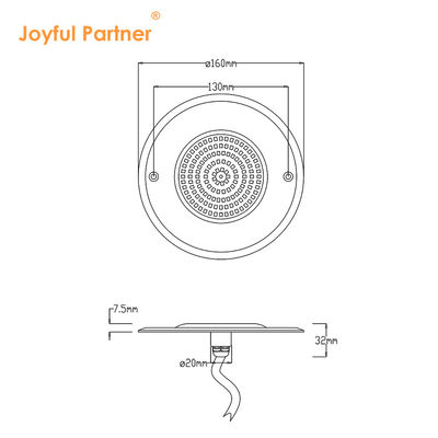 IP68 Fully Sealed Waterproof Single Color 160*7.5mm Ultra Slim Pool Submersible LED Lampade Con Certificazione CE