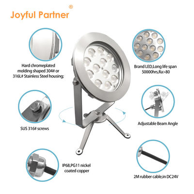 Faretto LED per esterni in acciaio inossidabile DMX512 RGBW 12W Supporto controllo DMX per uso in acqua