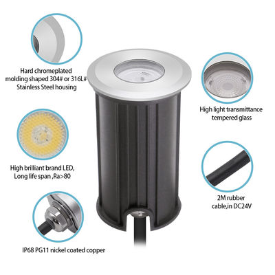 1W 2W piscina luce subacquea IP68 LED luci sepolte