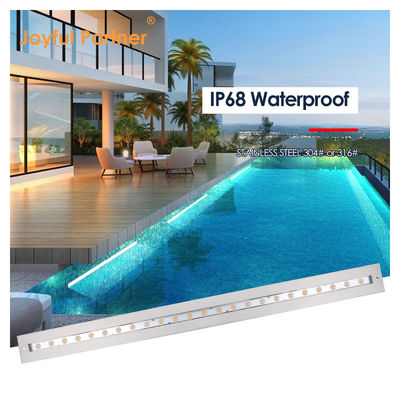 IP68 luce lineare subacquea in acciaio inossidabile 316 24W LED DALI Dimmabile con manica di montaggio in plastica