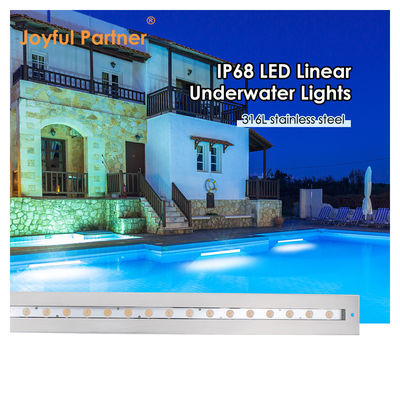 IP68 luce lineare subacquea in acciaio inossidabile 316 24W LED DALI Dimmabile con manica di montaggio in plastica