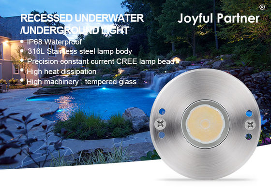 Luci per piscina a LED subacquee IP68 in acciaio inossidabile 316 1W 2W sommergibili con lente asimmetrica